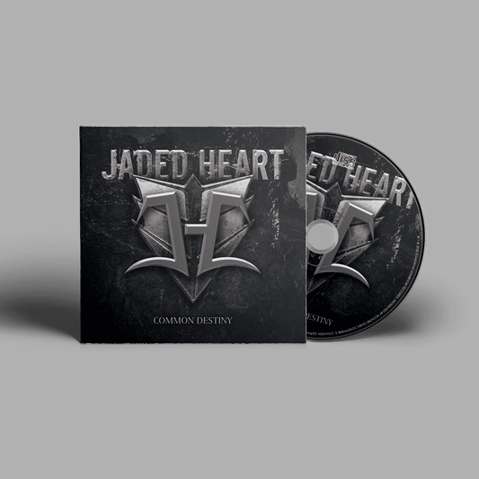 Jaded Heart CD 'Common Destiny' digipack featuring metallic band logo on dark textured background CD and cover art.